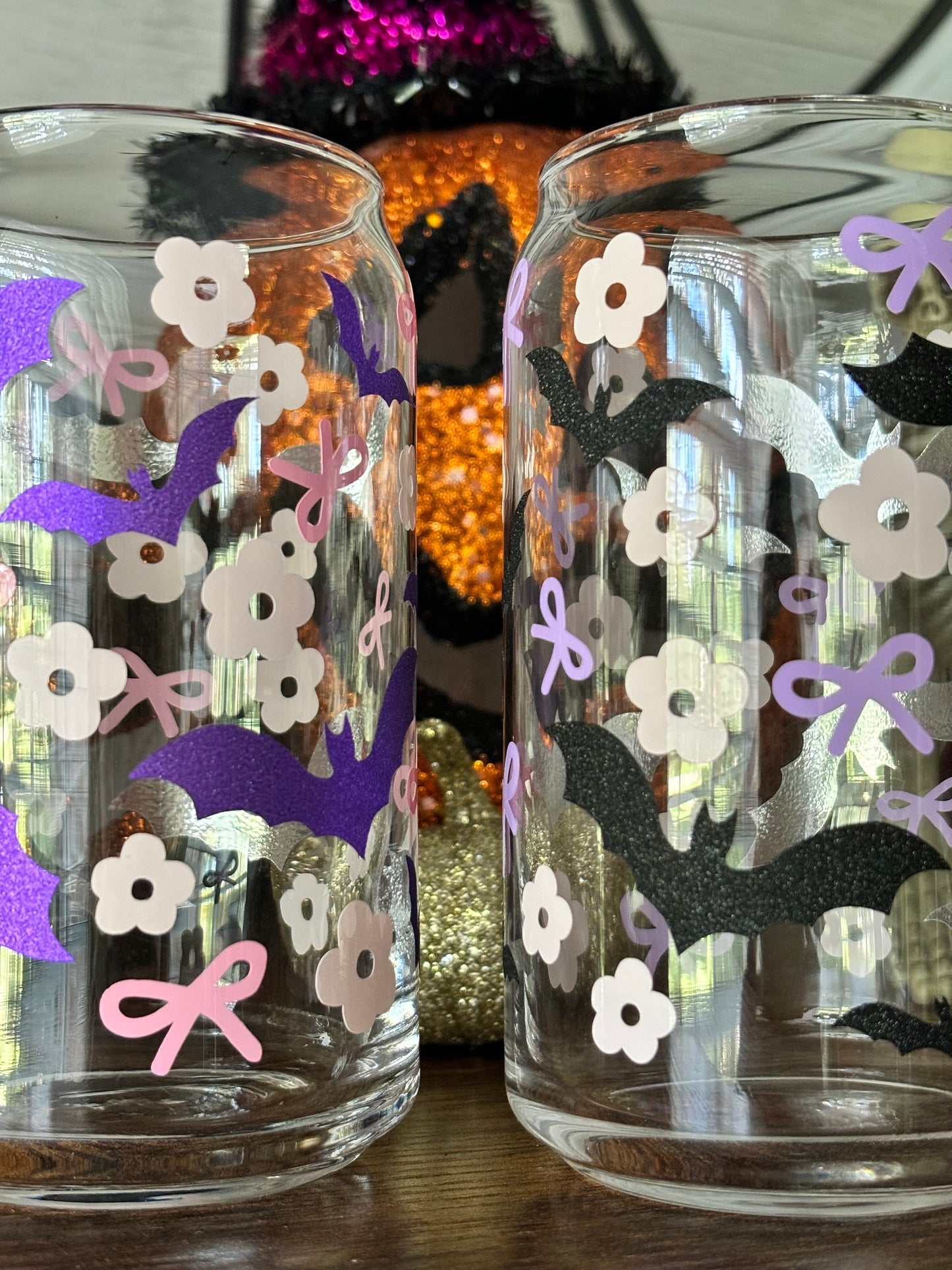 Batty Blooms Glass