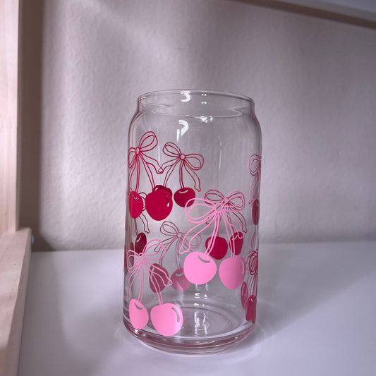 Two-Tone Coquette Cherries Glass