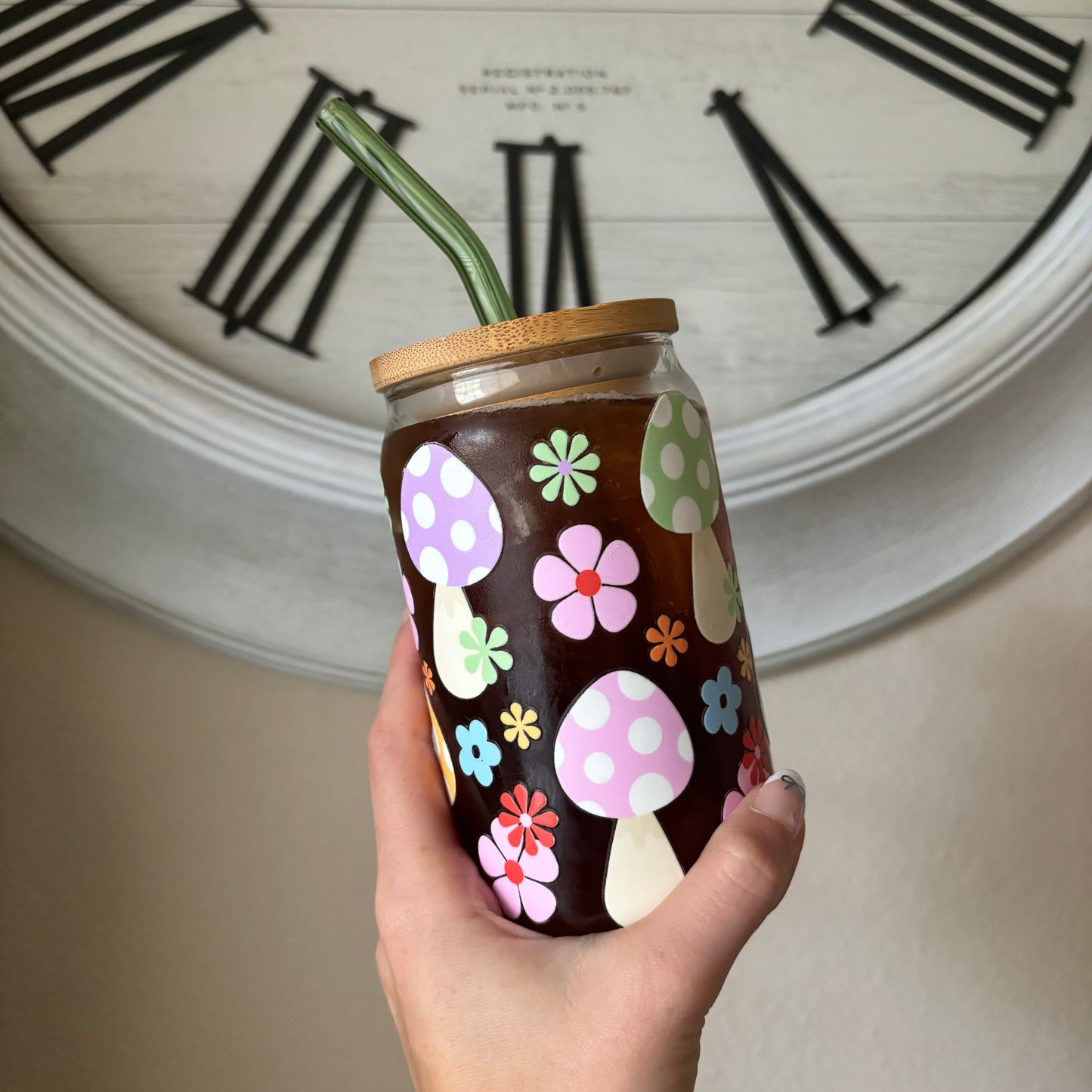 Mushroom Garden Glass